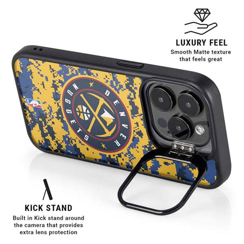 NBA Denver Nuggets Digi Camo iPhone 15 Pro Kickstand Case